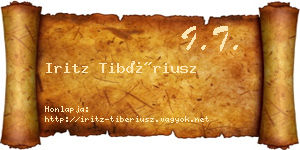 Iritz Tibériusz névjegykártya